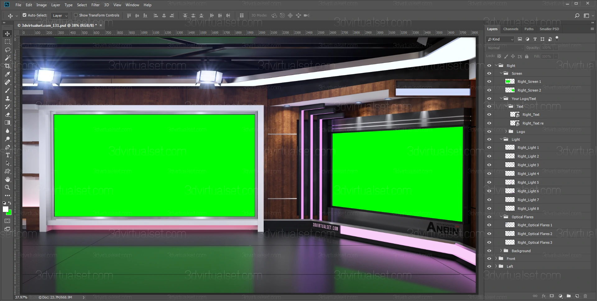 Virtual Set 131 for Photoshop Templates